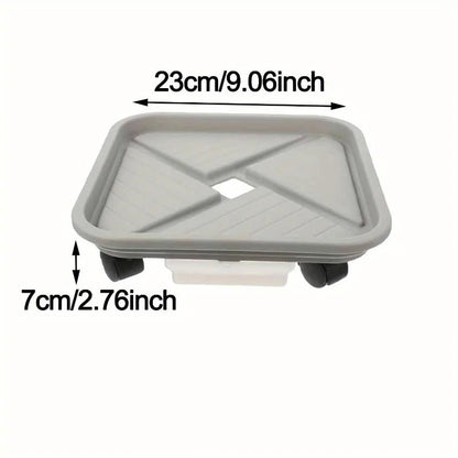 Plant Roller with Drip Tray | Square Mobile Plant Stand | Sturdy and Easy to Move