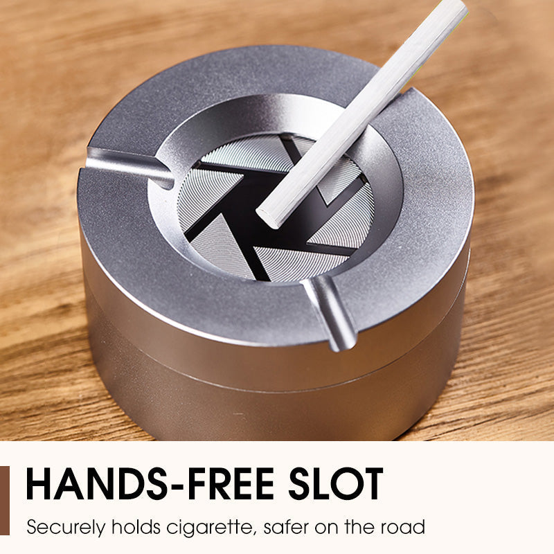 Twist-Lid Ashtray in Stainless Steel – 360° Design