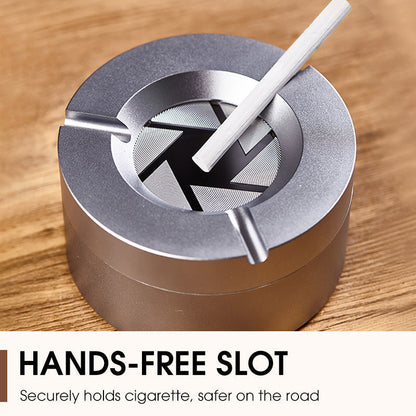 Twist-Lid Ashtray in Stainless Steel – 360° Design