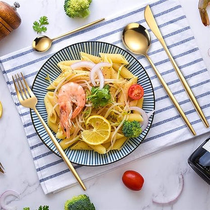 Luxury Gold and Silver Cutlery Set - 24 Stainless Steel Pieces