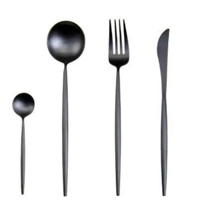 Luxury Gold and Silver Cutlery Set - 24 Stainless Steel Pieces