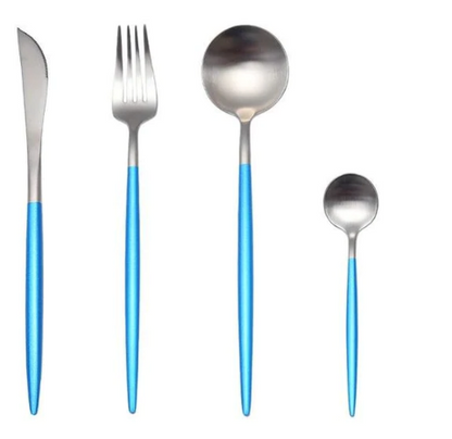 Luxury Gold and Silver Cutlery Set - 24 Stainless Steel Pieces