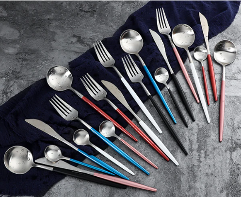 Luxury Gold and Silver Cutlery Set - 24 Stainless Steel Pieces