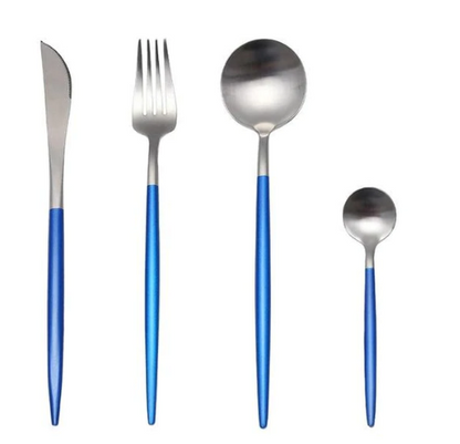 Luxury Gold and Silver Cutlery Set - 24 Stainless Steel Pieces