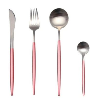 Luxury Gold and Silver Cutlery Set - 24 Stainless Steel Pieces