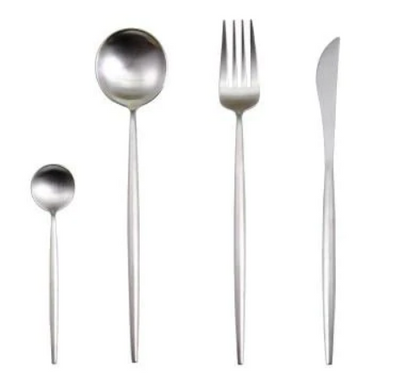 Luxury Gold and Silver Cutlery Set - 24 Stainless Steel Pieces