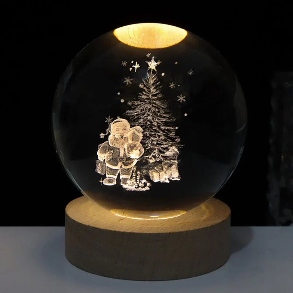 3D Crystal Planet Globe LED Night Light