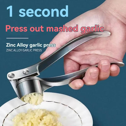 Manual Garlic Press – Multifunctional & Non-Slip – Aluminum Alloy – 16x5 cm