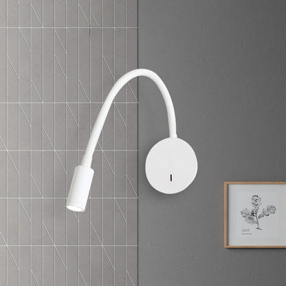 Contemporary LED Wall Sconce Lamp with Adjustable Cylinder Design in Black/White