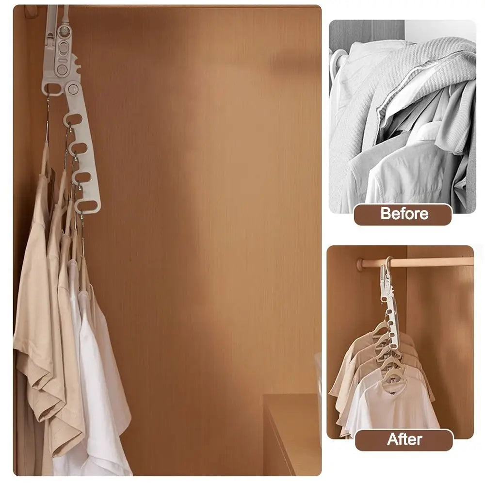 Portable Travel Clothes Hanger | Collapsible 5-Hole Garment Rack for Camping & Hotel Use