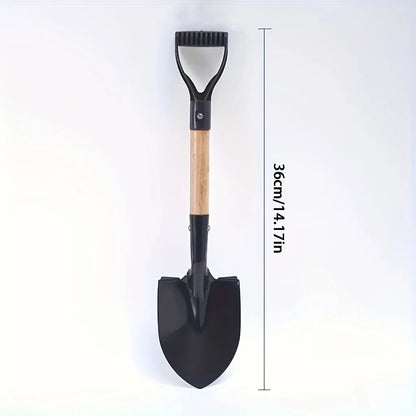 Compact Garden Shovel | Rust-Resistant Manganese Steel | Length 35.8–50.5 cm | Perfect for Gardening, Beach & Camping