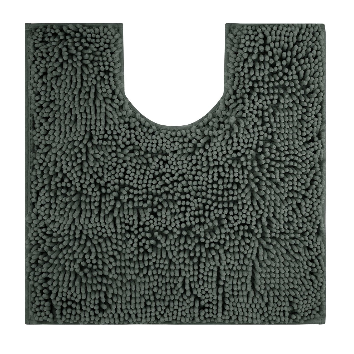 U-Shaped Toilet Mat – Chenille Bath Rug with High Absorbency, Non-Slip, Machine Washable, Soft and Cozy