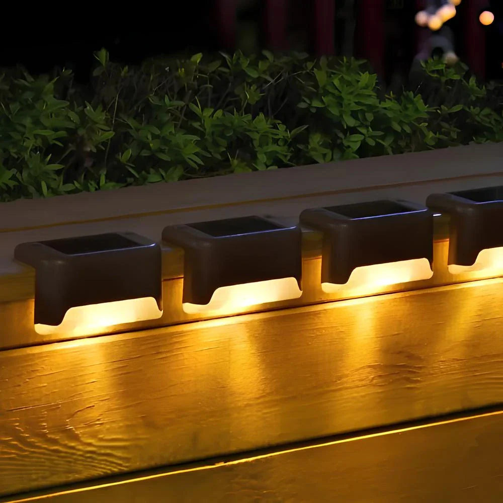Solar-Powered LED Step Lights for Outdoor Stairs, Garden Paths, and Patios