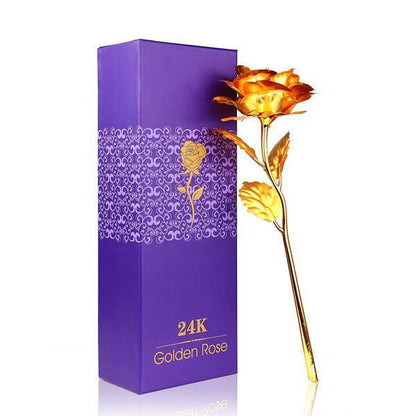 Gold Foil Rose in Gift Box – 24K Decorative Flower