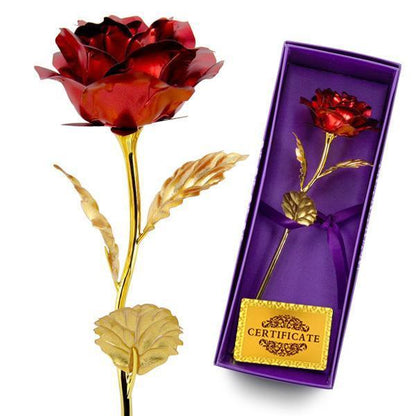Gold Foil Rose in Gift Box – 24K Decorative Flower