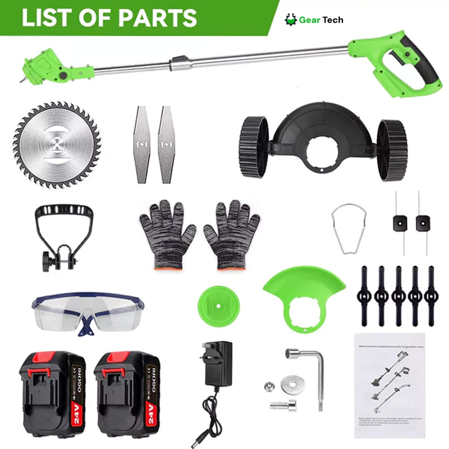 Adjustable Handle Cordless Garden Strimmer – 4-in-1 Tool