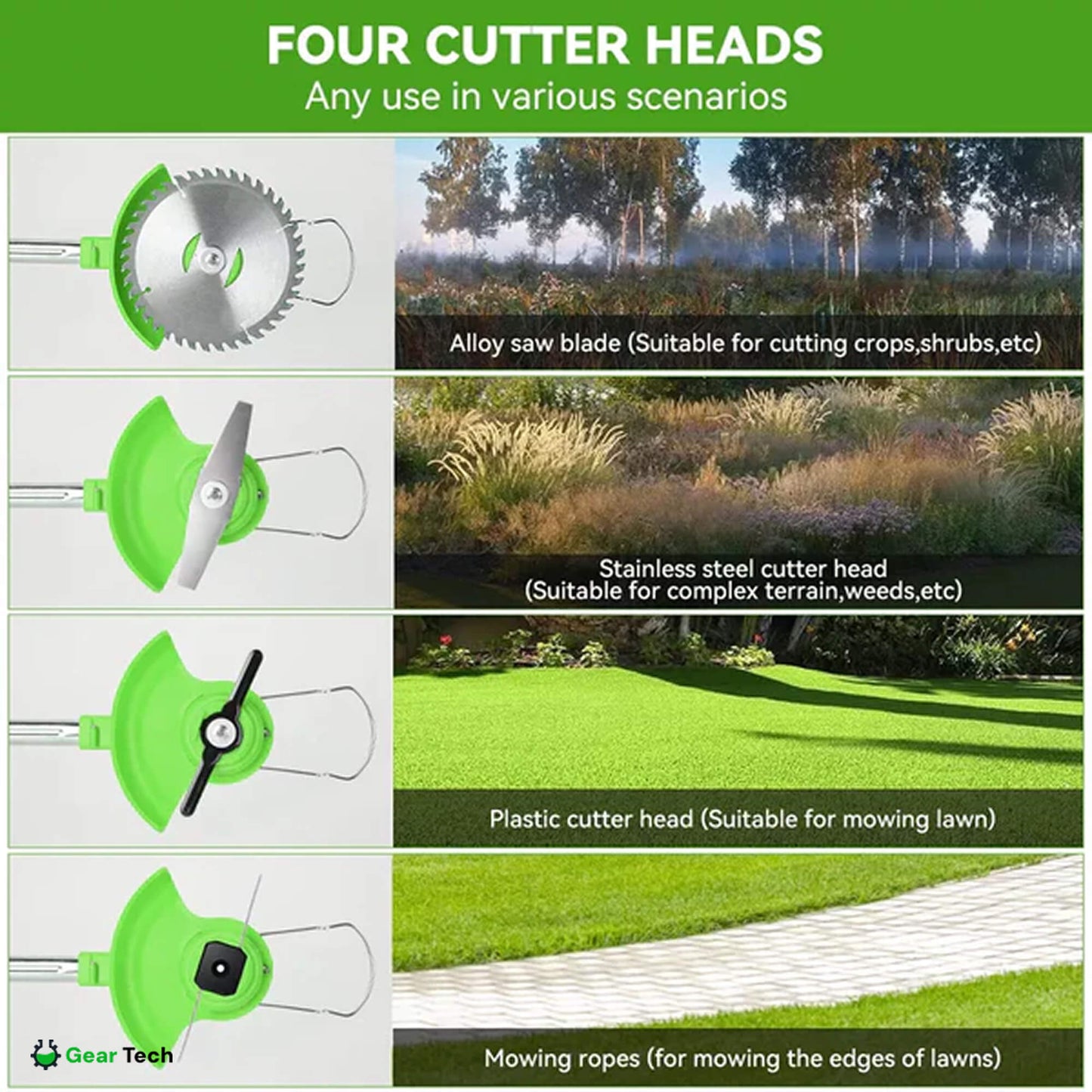 Adjustable Handle Cordless Garden Strimmer – 4-in-1 Tool