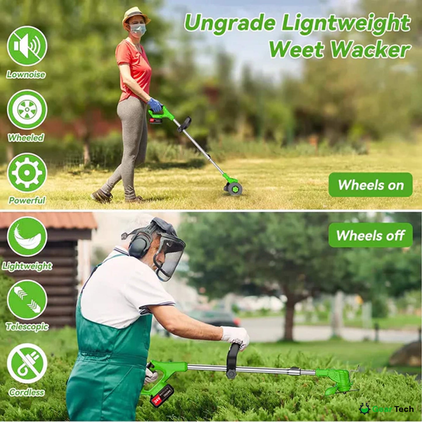 Adjustable Handle Cordless Garden Strimmer – 4-in-1 Tool