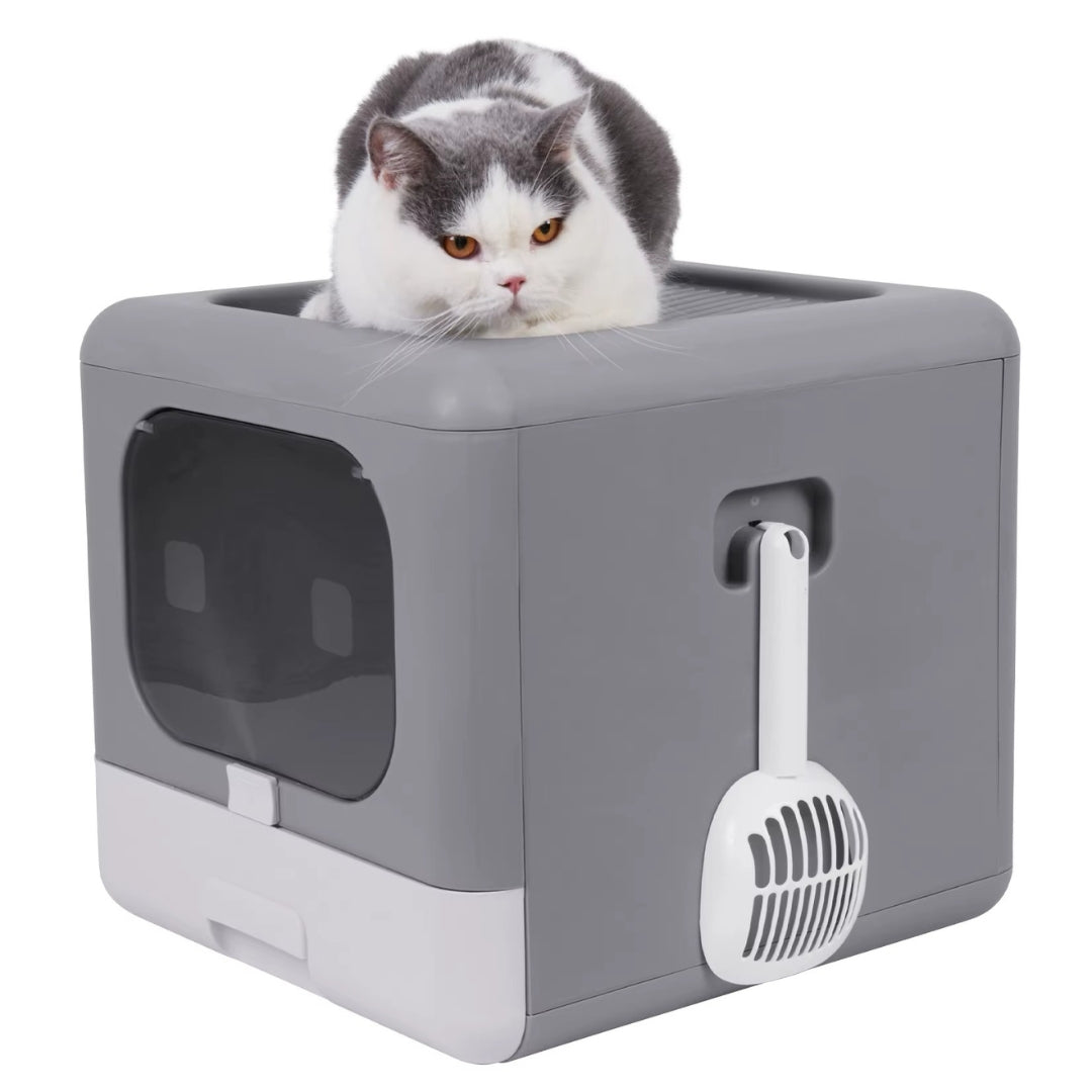Portable Cat Litter Box - Space-Saving and Collapsible Design