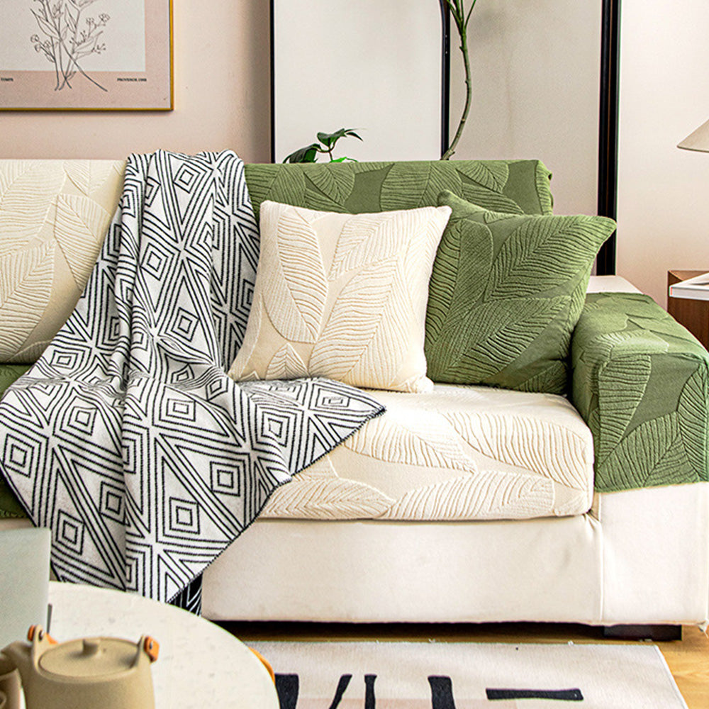 Waterproof Sofa Protector with Tropical Leaf Design – Elastic, Scratch-Resistant, Full Coverage