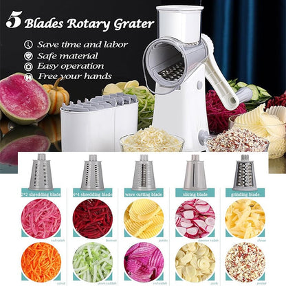 Rotary Cheese Grater with 5 Functions