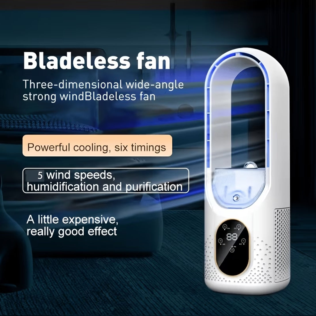 Portable Bladeless Fan with 720° Cooling – Air Cooler for UK