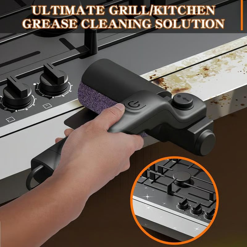 Rechargeable Electric Grill Cleaner with Rotating Brush Head