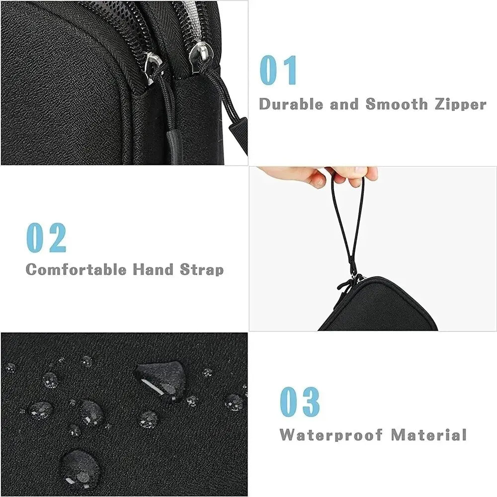 Travel Cable Organizer with Waterproof Storage Bag – Double-Layer Electronics Case