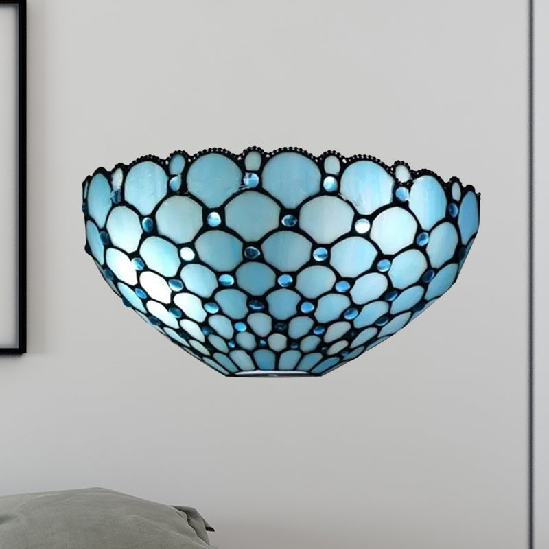 Tiffany Stained Glass Shade Wall Sconce for Indoor Living Room Lighting