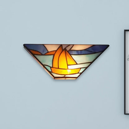 Tiffany Stained Glass Shade Wall Sconce for Indoor Living Room Lighting