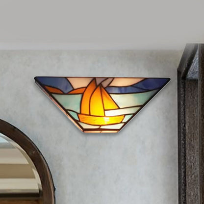 Tiffany Stained Glass Shade Wall Sconce for Indoor Living Room Lighting