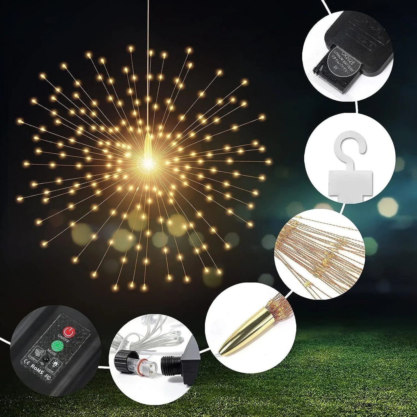 Solar Fairy Light String with 450 LEDs | 8 Modes & Remote Control | IP65 Waterproof | Perfect for Garden, Patio & Christmas