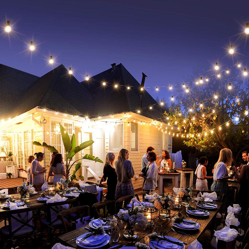 25FT Connectable Waterproof Globe String Lights with Bulbs for Indoor/Outdoor Use – Hanging Decor for Party, Porch, Balcony, and Backyard