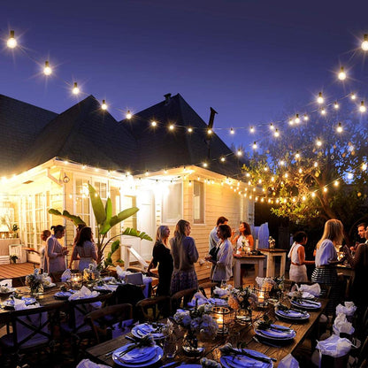 25FT Connectable Waterproof Globe String Lights with Bulbs for Indoor/Outdoor Use – Hanging Decor for Party, Porch, Balcony, and Backyard