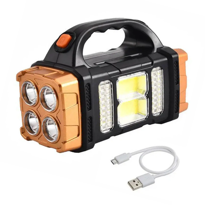 4-in-1 Flashlight – Solar Power Bank for Outdoor Survival