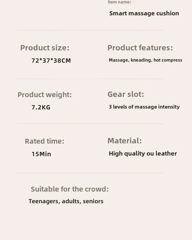 Heat-Enhanced Massage Cushion – Full Body Vibration for Office & Car