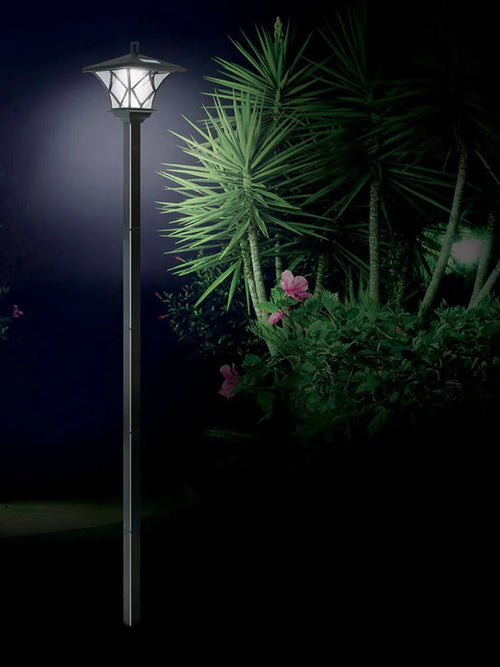 1.5 m Solar Column Lantern | Dual Function Outdoor Light | Vintage Style for Garden, Patio & Driveway