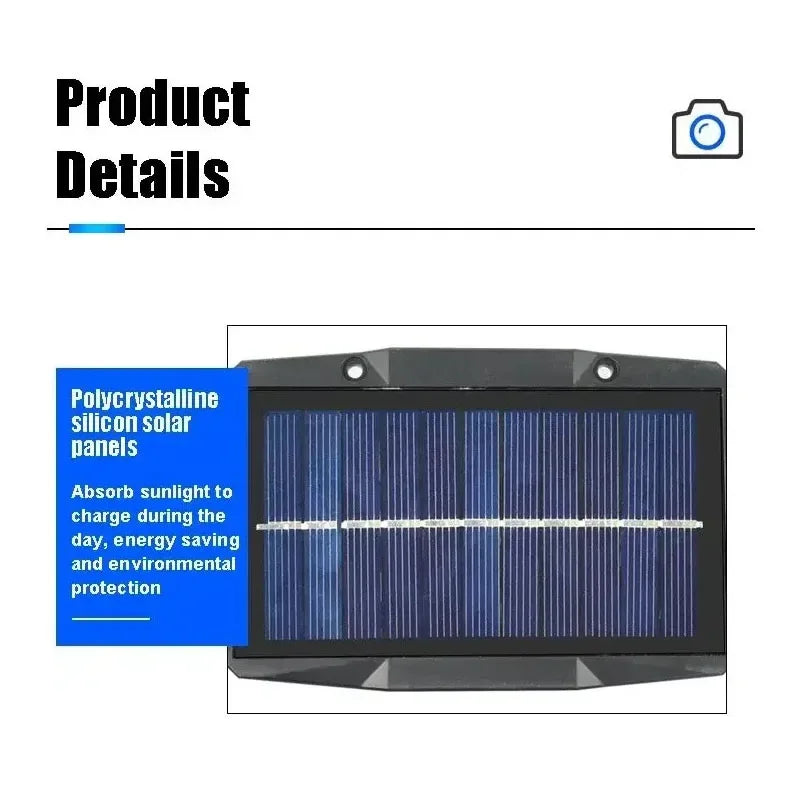 Solar Wall Light with 12 Color LED - Waterproof IP65