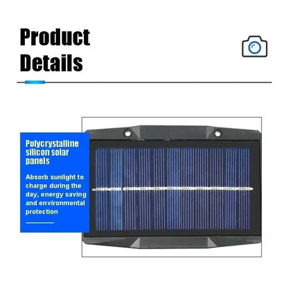 Solar Wall Light with 12 Color LED - Waterproof IP65