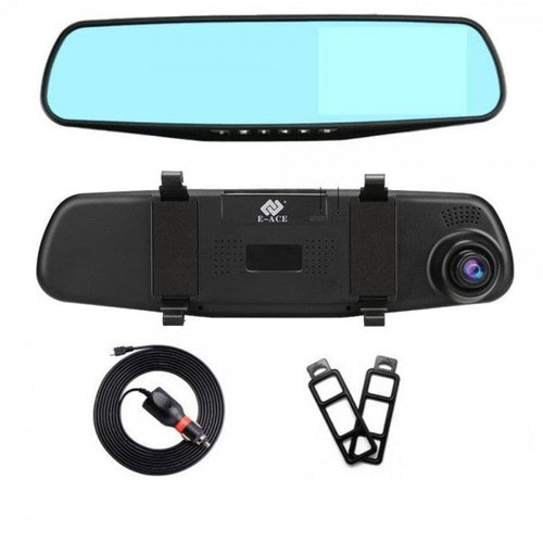HD Rearview Mirror with Dashcam – 1080p, Motion Sensor & Wide View