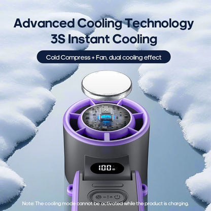 Mini Fan with 100 Speeds | 3600 mAh Rechargeable Battery | Foldable & Ice Cooling