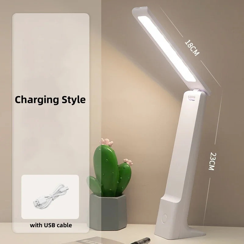LED Table Lamp with Touch Control, Dimmable, 3 Light Colors, 20 Hour Battery, White/Pink/Blue