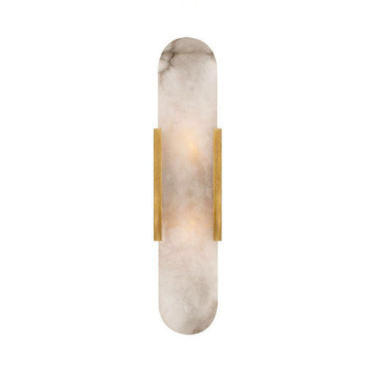Colonial Style Flush Mount Wall Light with 2 Bulbs - Gold/Black Marble