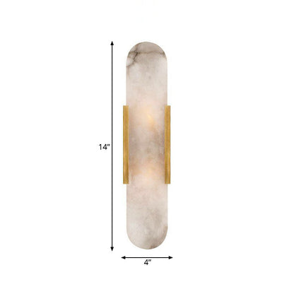 Colonial Style Flush Mount Wall Light with 2 Bulbs - Gold/Black Marble