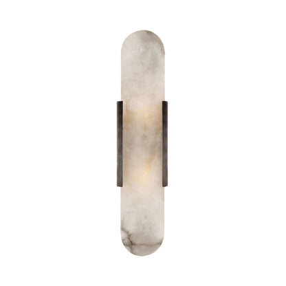 Colonial Style Flush Mount Wall Light with 2 Bulbs - Gold/Black Marble