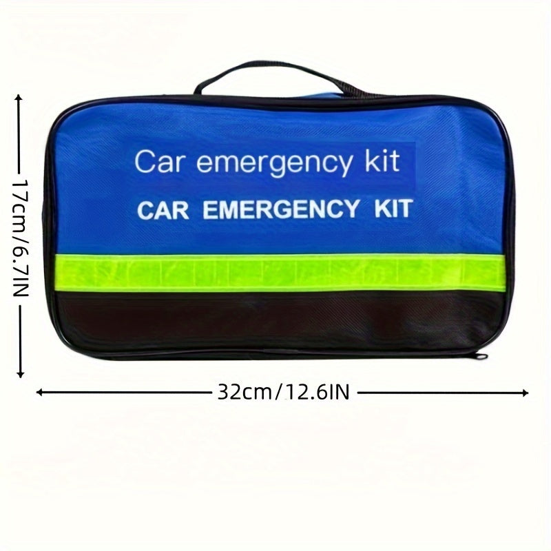 Complete Car Emergency Safety Kit with Warning Triangle, Jump Cables, Vest