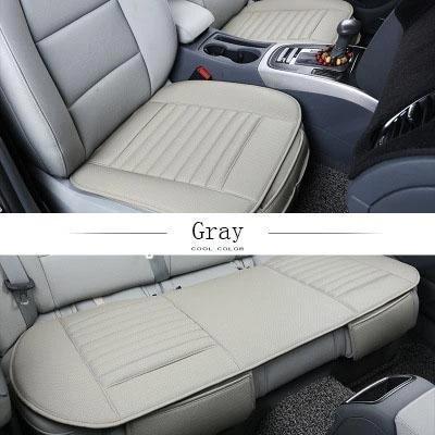 Bamboo Charcoal Car Seat Cushion - Odor Absorbing Leather Design for All Seasons