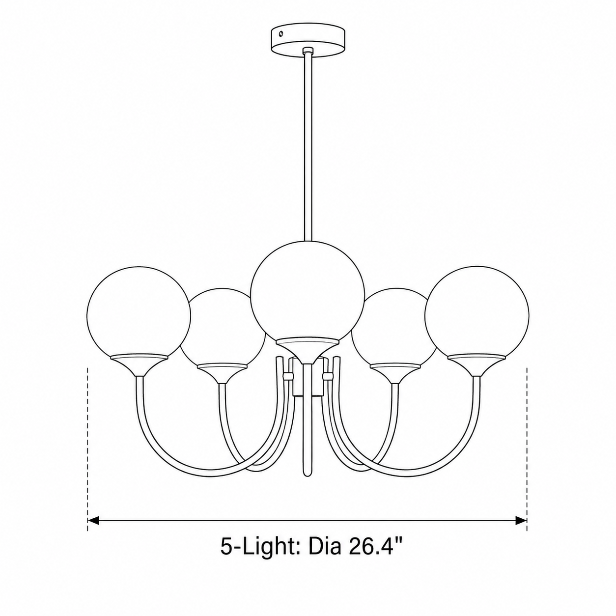 Contemporary Glass Globe Hanging Light Fixture