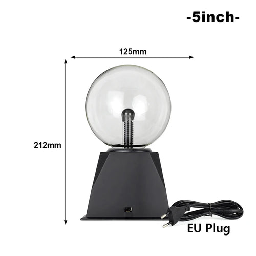 Touch-Activated LED Plasma Ball Lamp with Sound Control – 220V EU Plug, 10-20 cm, Decorative & Party Light