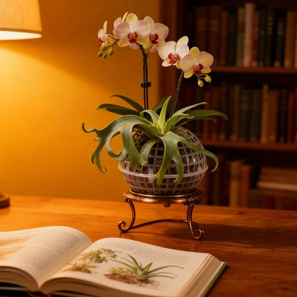 Contemporary Hanging Moss Ball | Plastic with Drainage Hole | Orchid and Fern Accessory | Indoor and Outdoor Use